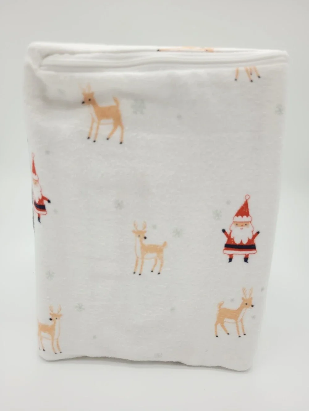 Cuddl Duds Heavyweight Flannel Sheet Set Reindeer Santa Print QUEEN Size NEW